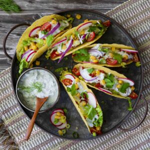 Taco met tzatziki en knapperige groenten