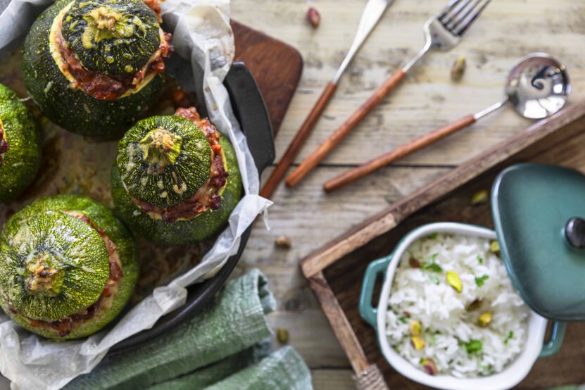 Gevulde courgette met vegetarisch bolognese 1 Gevulde courgette met vegetarisch gehakt 7