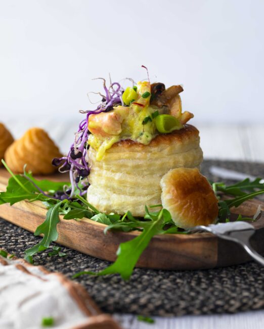 Vol au vent met zalm en saffraan 1