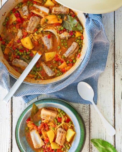 Dogfish stew with vermicelli 4 Stoofpotje van hondshaai en vermicelli 1