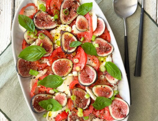 Caprese salade met verse vijgen 1 Caprese salade met vijgen 1